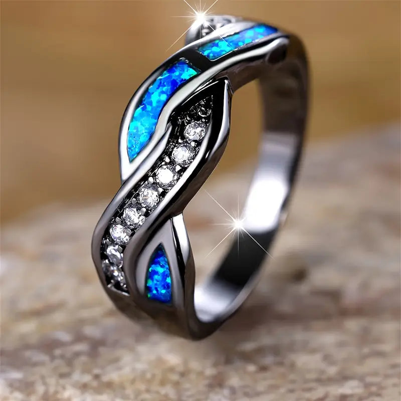 Sophisticated Moonlit Silver Ring