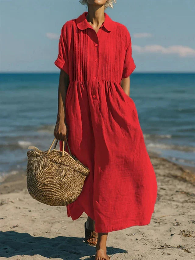 Jordyn | Cotton Button Shirt Dress
