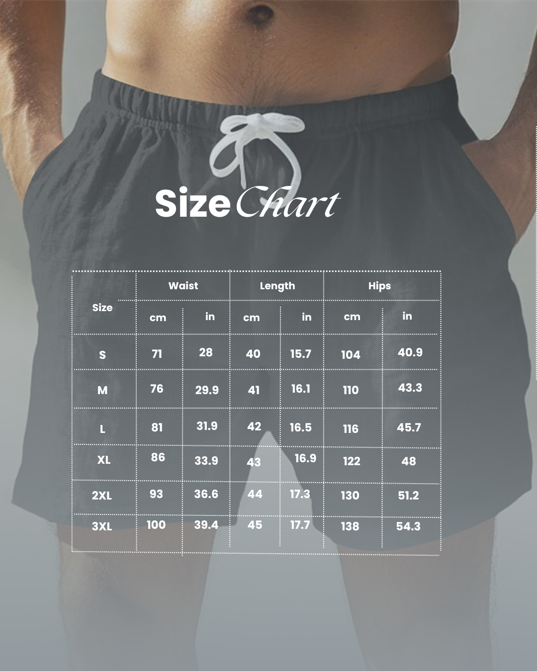 King - Men's Cotton Linen Drawstring Summer Shorts