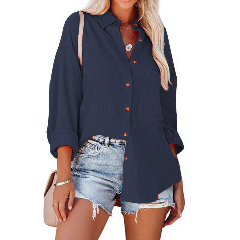 MADELYN | Relaxed Fit Long Sleeve Button-Up Blouse