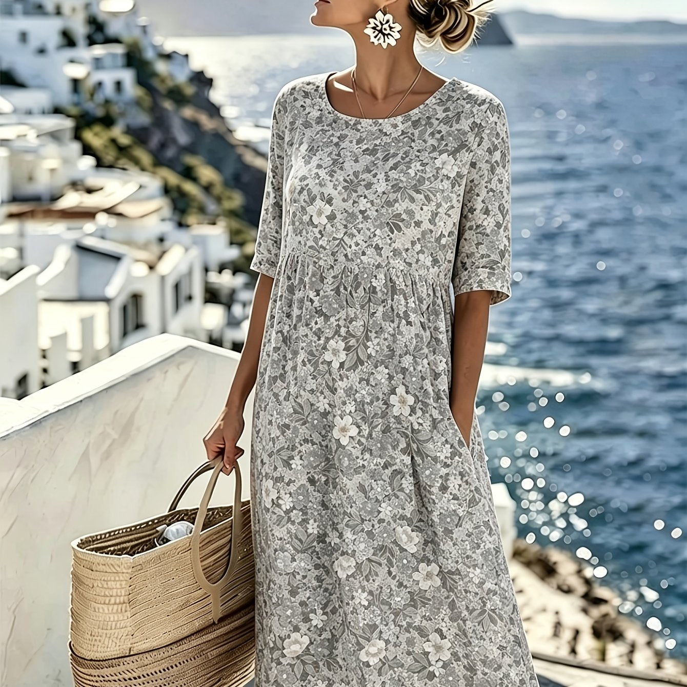 Lily™ - Elegant Summer Floral Midi Dress