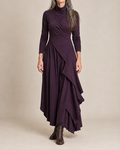 Sylvana | Draped Turtleneck Maxi Dress for Women