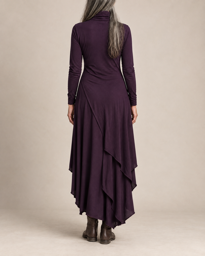 Sylvana | Draped Turtleneck Maxi Dress for Women