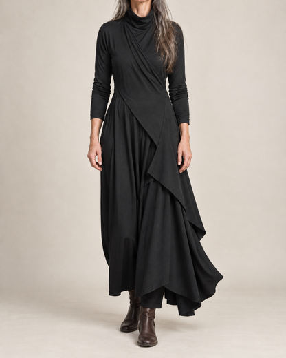 Sylvana | Draped Turtleneck Maxi Dress for Women