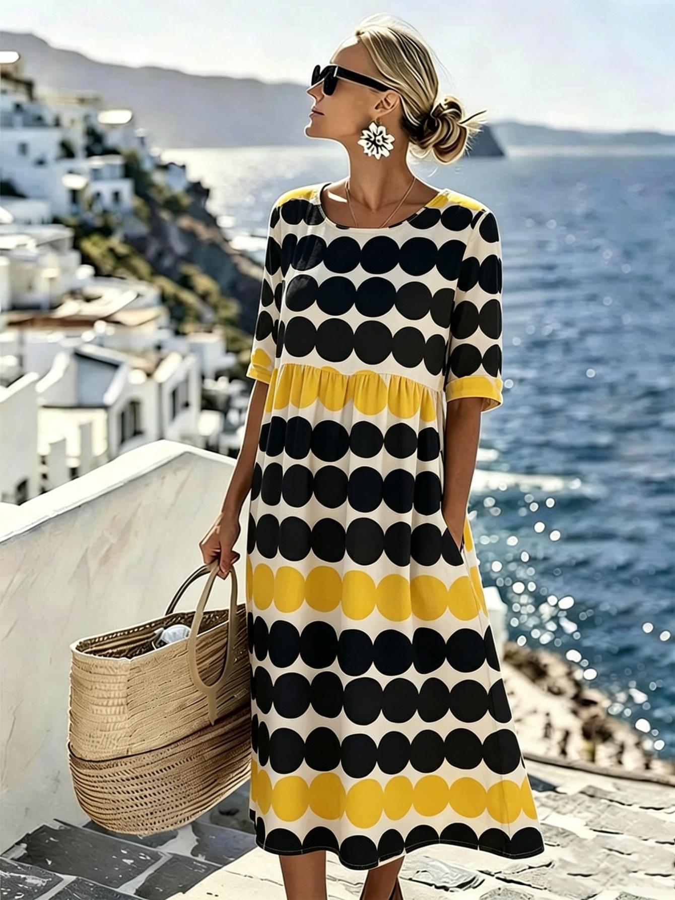 Harper™ | Retro Polka Dot Midi Summer Dress