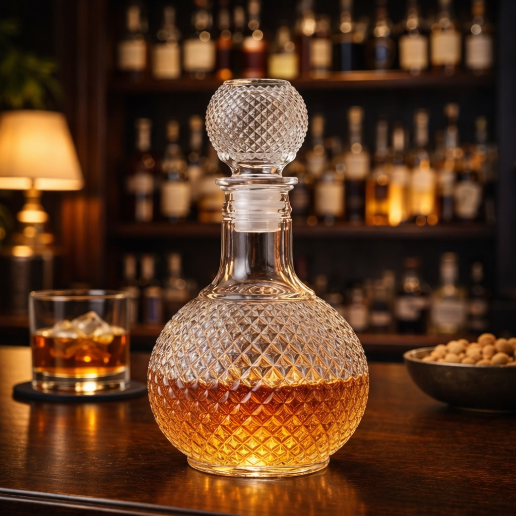 Whiskey Bottle – Cut Crystal Edition with Stopper