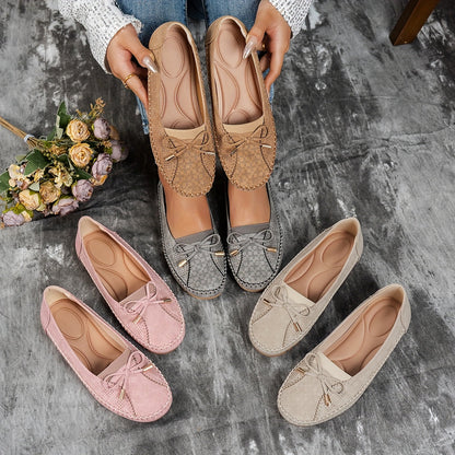 Sabina Bow-Embellished Soft Moccasins