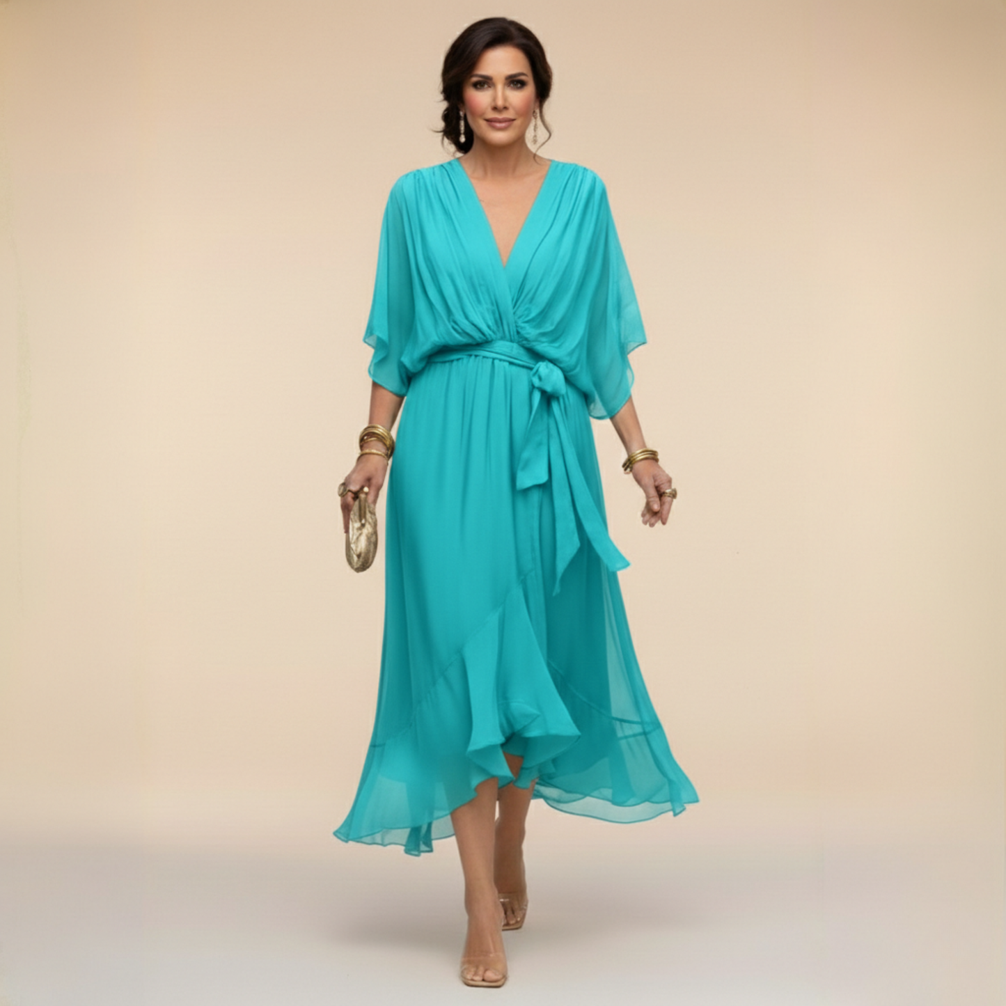 Arabella | Flowing V-Neck Silhouette Dress