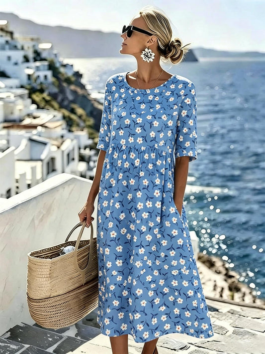 Lily™ - Elegant Summer Floral Midi Dress