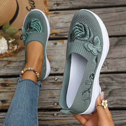 Carolyn - Butterfly Embroidered Loafers