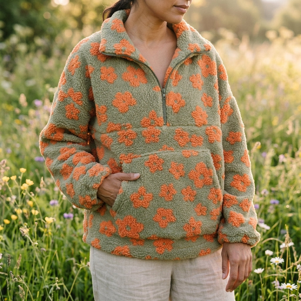 Ottilie | Cozy Floral Fleece Jacket for Effortless Style