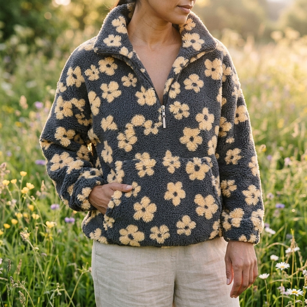 Ottilie | Cozy Floral Fleece Jacket for Effortless Style