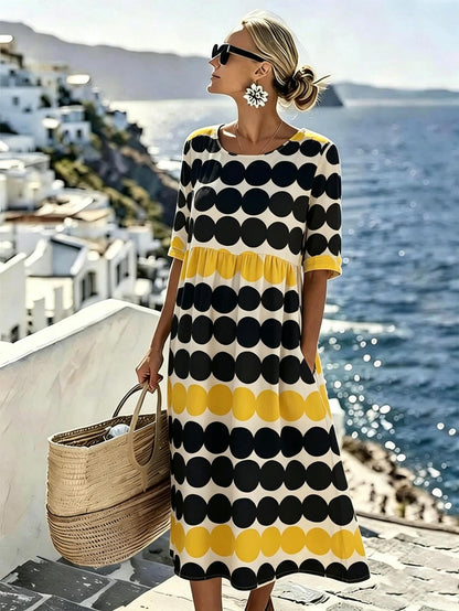 Harper™ | Retro Polka Dot Midi Summer Dress