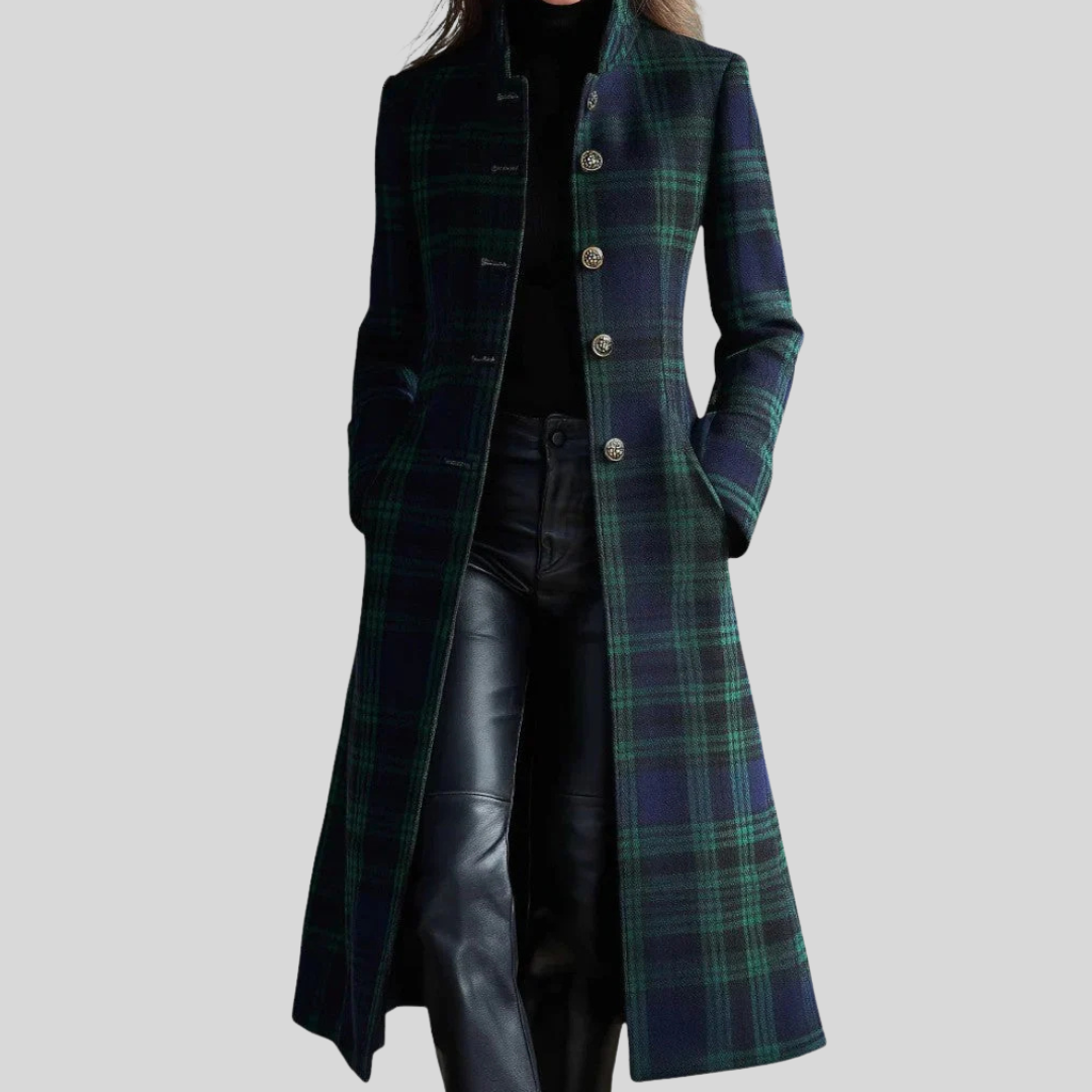 Quinn | Plaid Tailored Long Coat