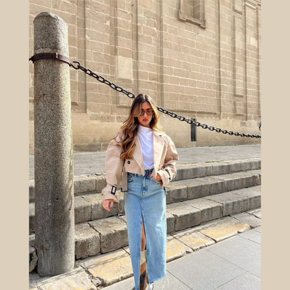 Geesje | Stylish Short Trench Coat for Every Season