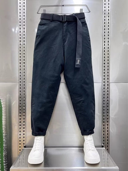 Aidan | Classic Black Belted Pants