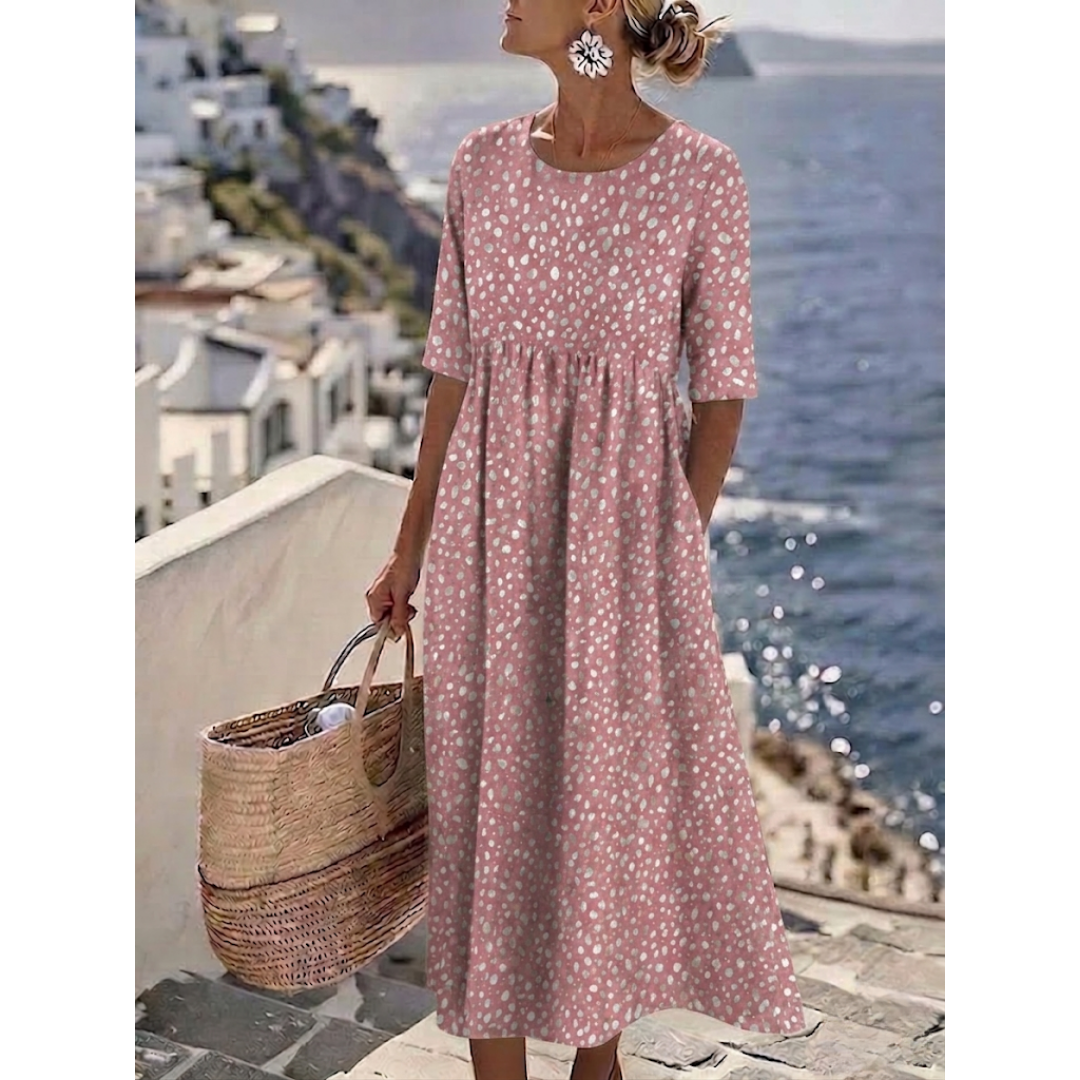 Tess™ | Elegant Midi Dress with a Flattering Design for the Tummy