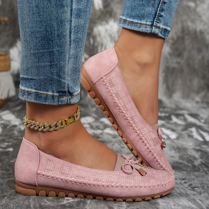 Sabina Bow-Embellished Soft Moccasins