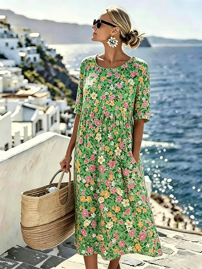 Charlotte™ - Elegant Floral Midi Summer Dress