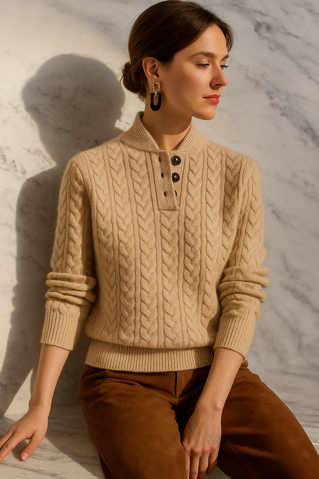 Eleanor - Button-Up Cashmere Sweater