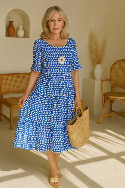 Diane | Short Sleeve Midi Dress