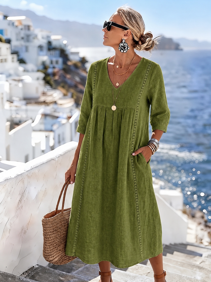 Helena - Casual and Loose Patchwork Lace Dress
