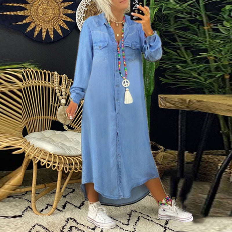 Adeline | Denim Shirt Dress" can be rewritten as "Adeline | Casual Denim Shirt Dress.