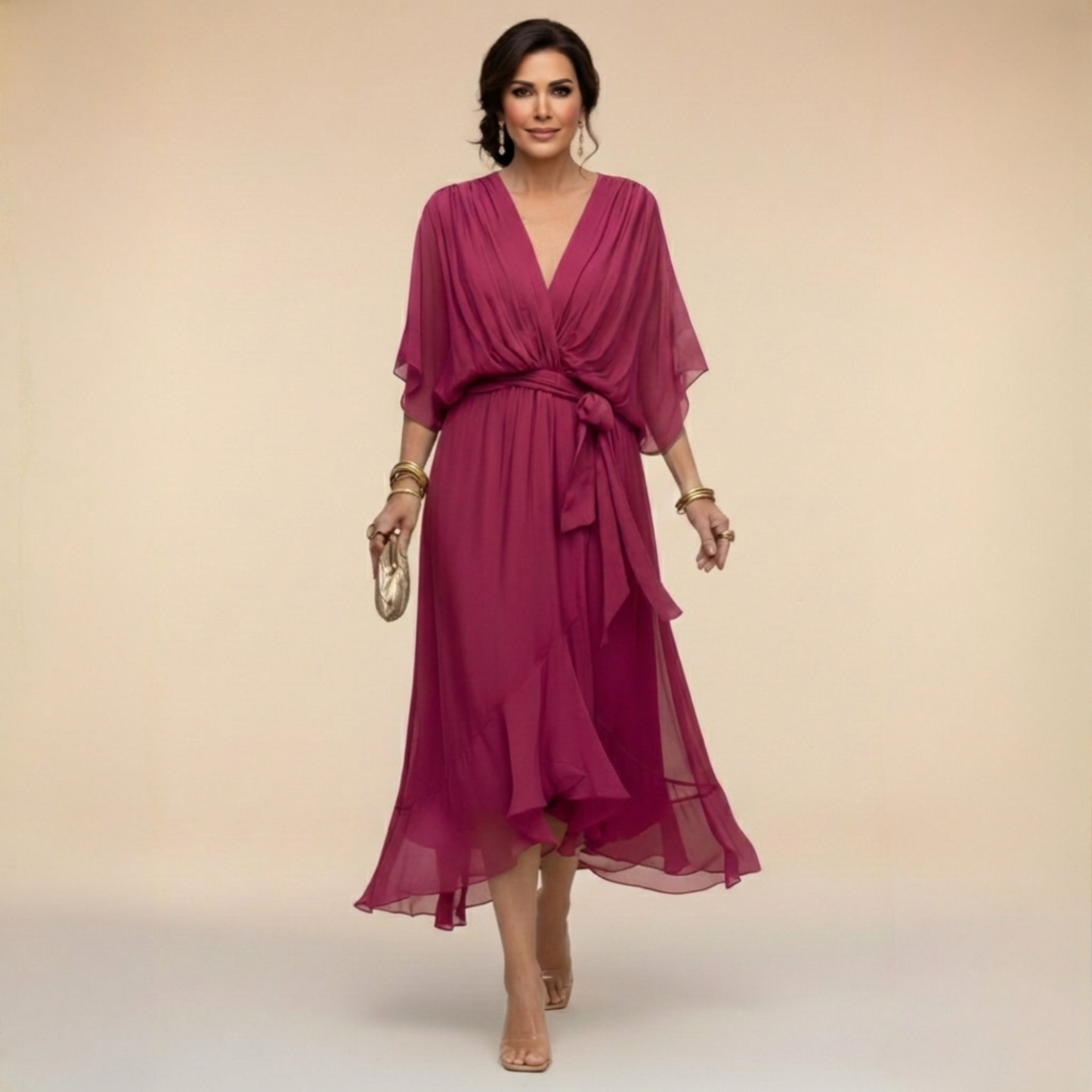 Arabella | Flowing V-Neck Silhouette Dress
