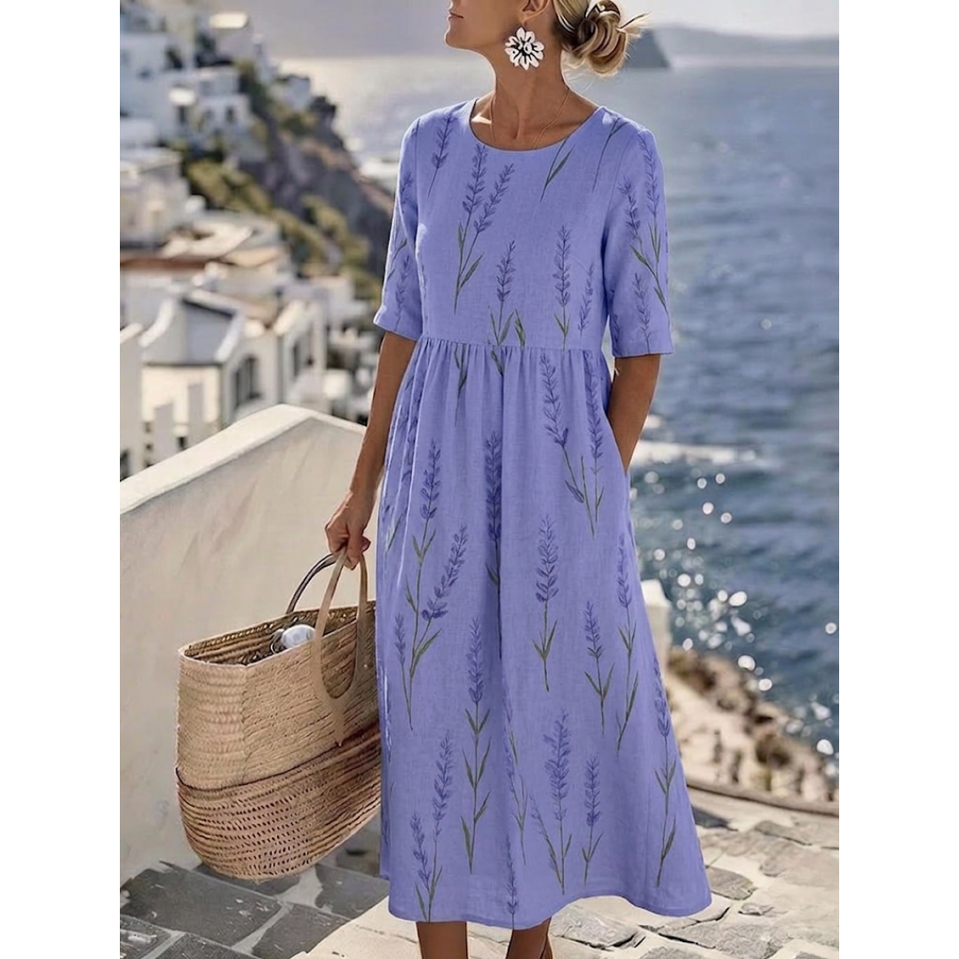 Sophia™ - Elegant Floral Midi Summer Dress