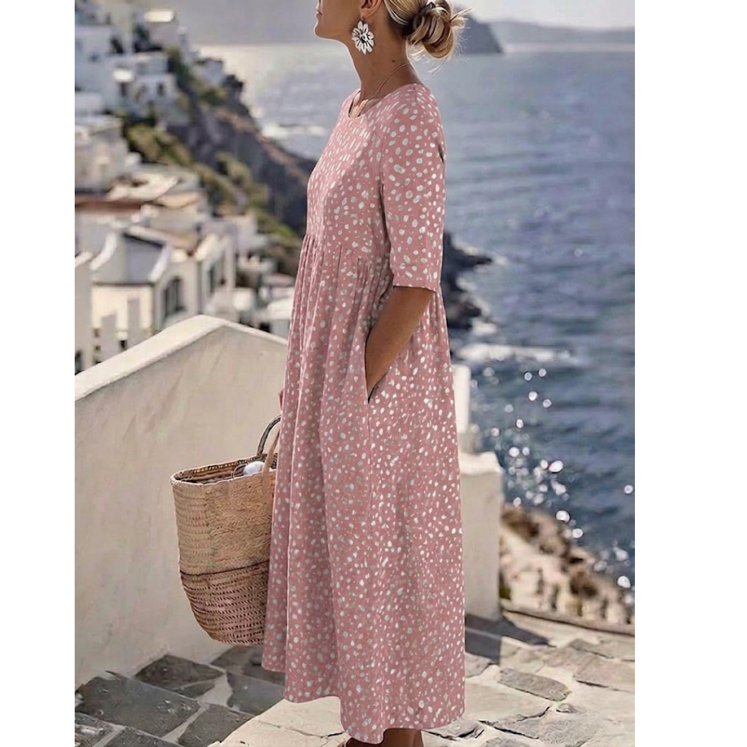 Tess™ | Elegant Midi Dress with a Flattering Design for the Tummy