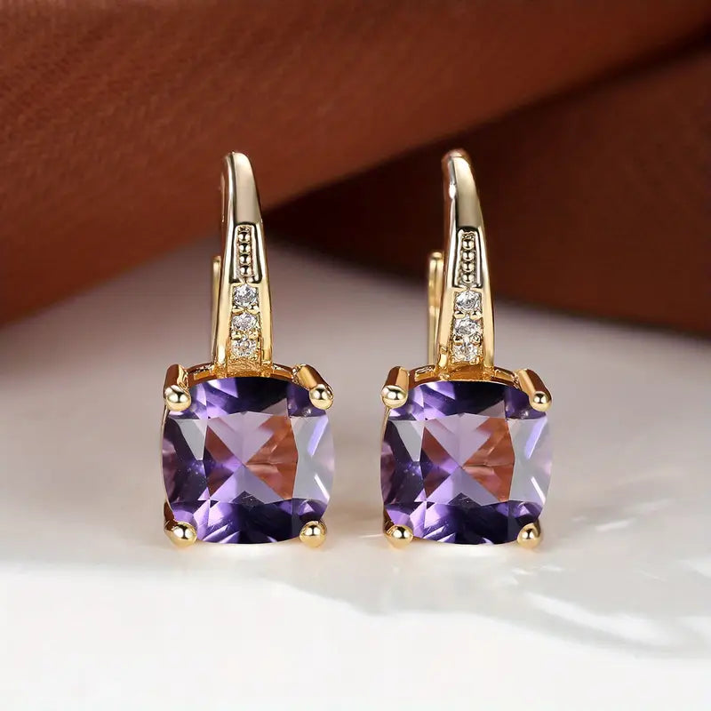 Gracious Gemstone Hoop Earrings