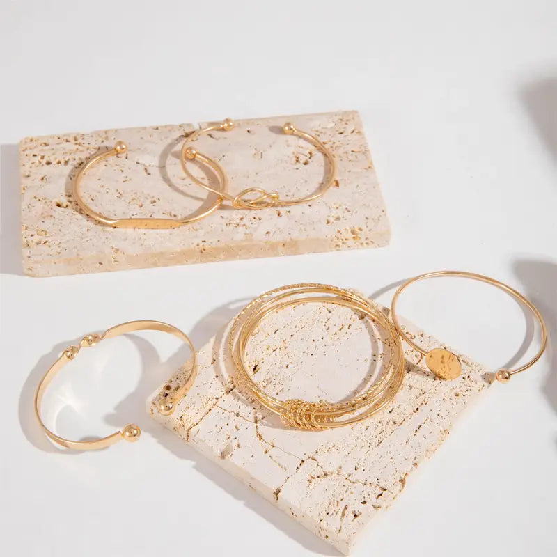 Stylish Gold Bracelet Set