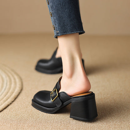 Mirel Genuine Leather Mules