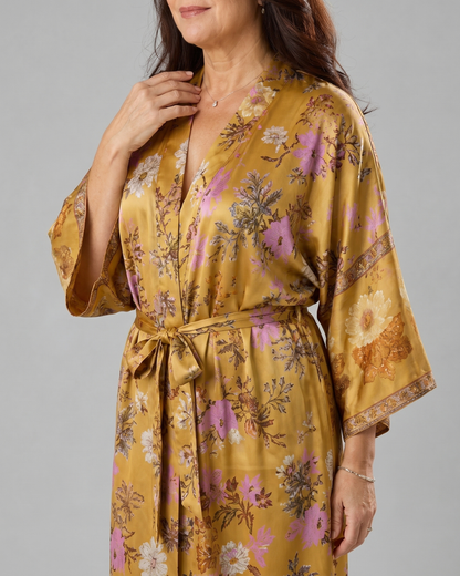Miralyn | Satin Floral Wrap Lounge Robe