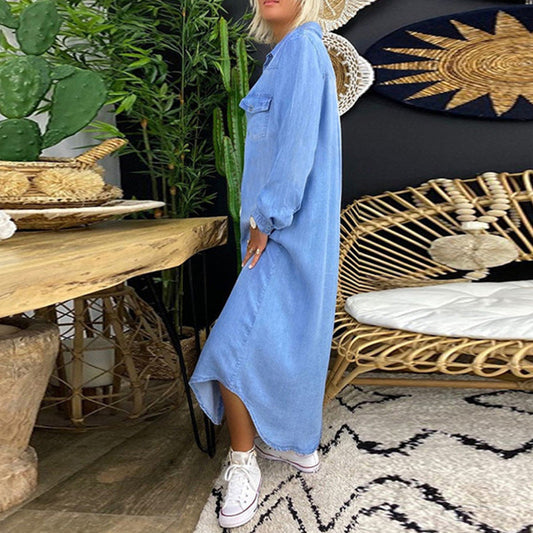 Adeline | Denim Shirt Dress" can be rewritten as "Adeline | Casual Denim Shirt Dress.