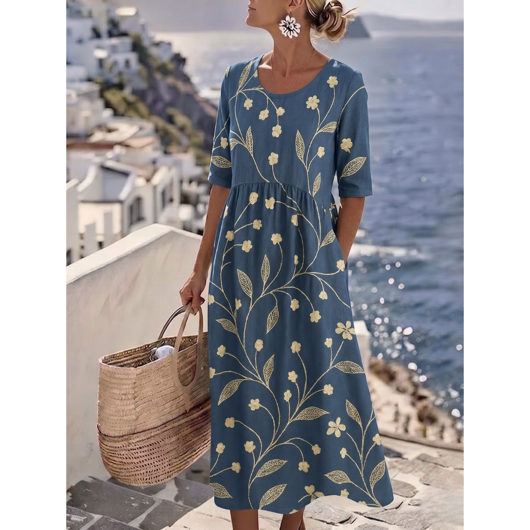 Sophia™ - Elegant Floral Midi Summer Dress