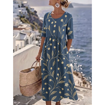 Sophia™ - Elegant Floral Midi Summer Dress