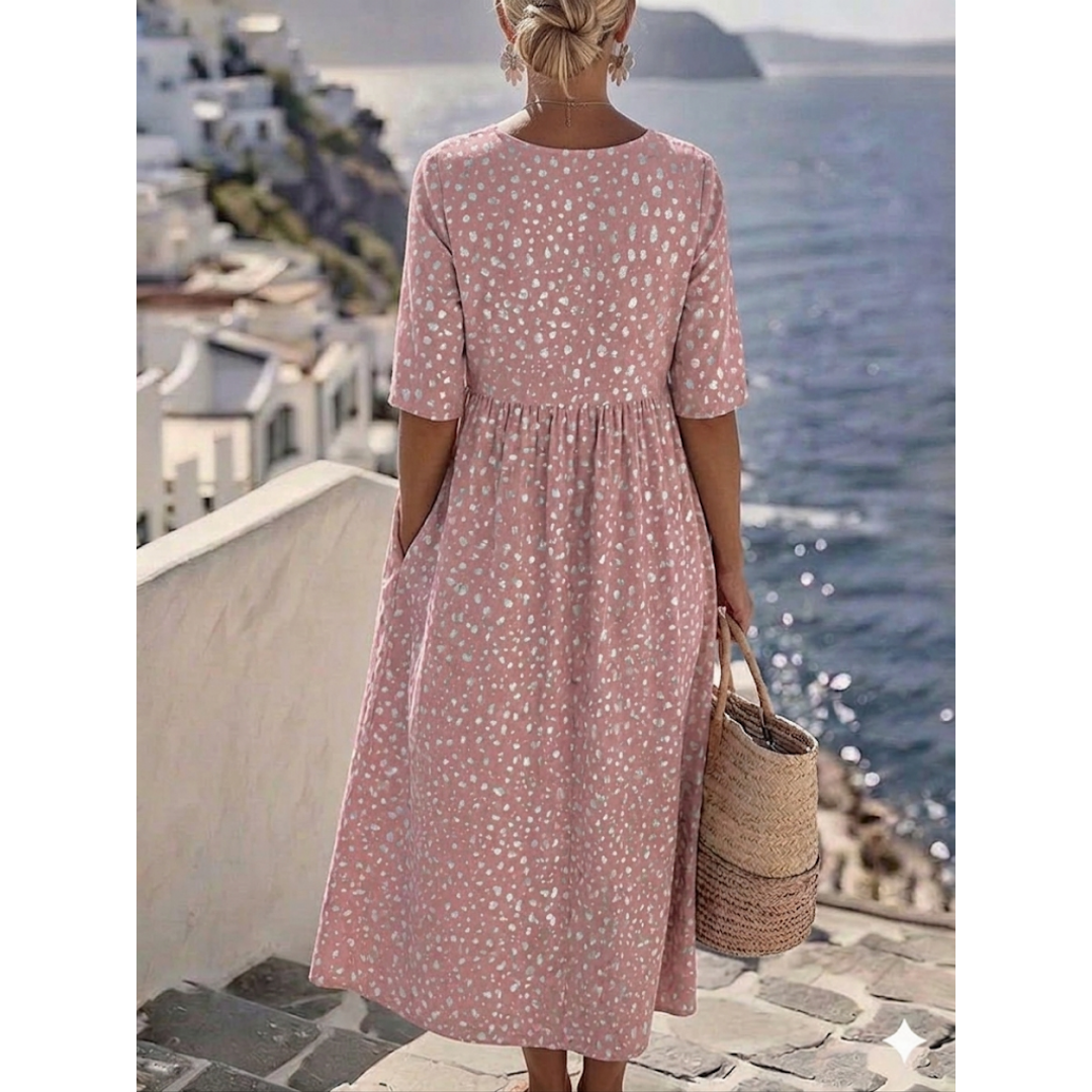 Tess™ | Elegant Midi Dress with a Flattering Design for the Tummy