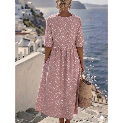 Tess™ | Elegant Midi Dress with a Flattering Design for the Tummy