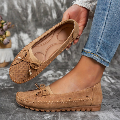 Sabina Bow-Embellished Soft Moccasins