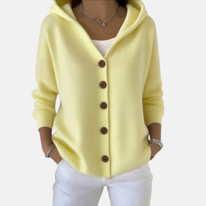Zoé – Soft Hooded Knit Cardigan for Effortless Everyday Comfort
