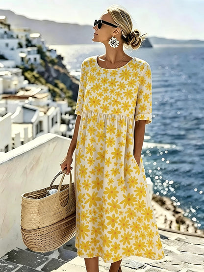 Evelyn™ | Midi Dress Sunshine Bloom