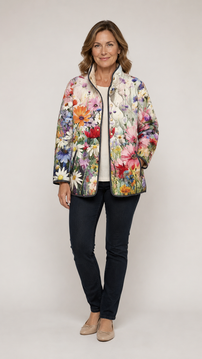 Carter | Vintage Floral Quilted Jacket for Timeless Style