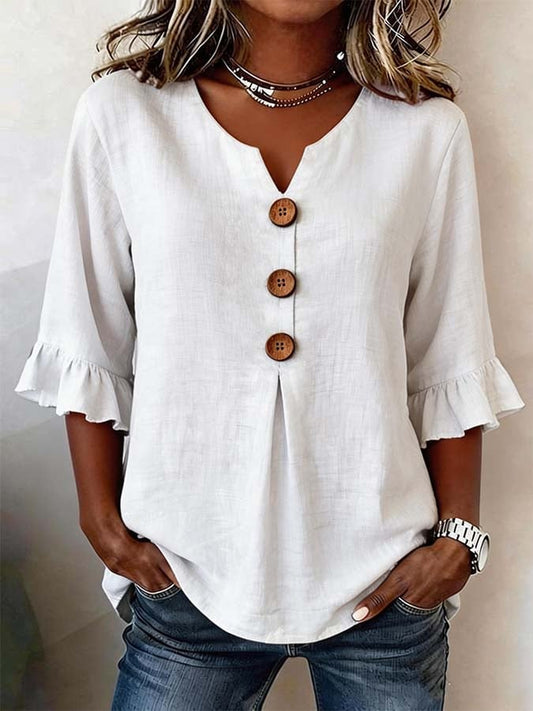 Puffelle | Puff Sleeve Casual Blouse