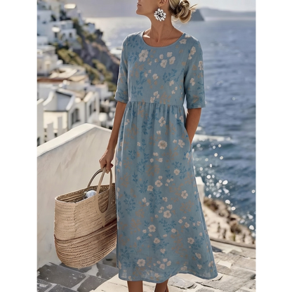Sophia™ - Elegant Floral Midi Summer Dress