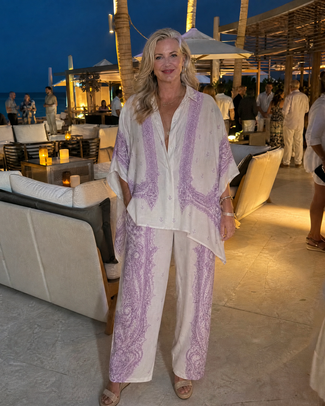 Sodaya | Cozy Oversized Shirt and Wide-Leg Pants Ensemble