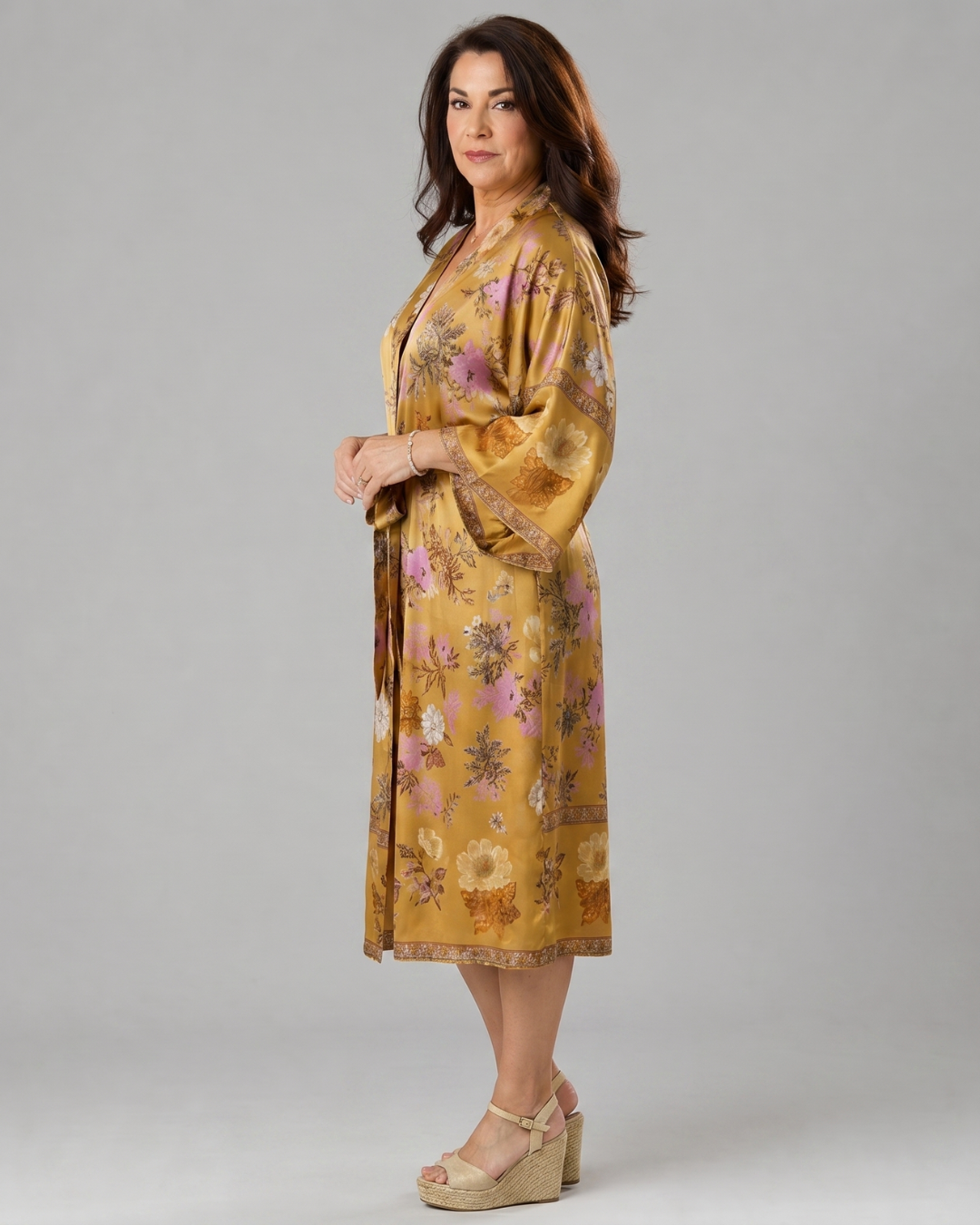 Miralyn | Satin Floral Wrap Lounge Robe