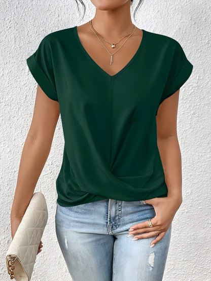 BELLA | Timeless V-Neck Top with Classic Twist Detail