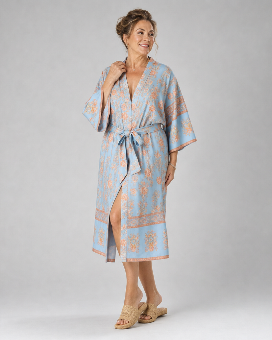 Miralyn | Satin Floral Wrap Lounge Robe