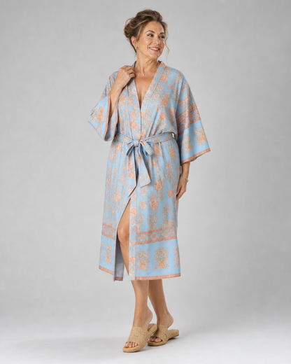 Miralyn | Satin Floral Wrap Lounge Robe